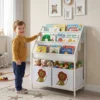Kinderboekenkast Met 2 Open Vakken 3 Hangende Rekken 60 X 30 X 76 Cm Wit