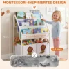 Kinderboekenkast Met 2 Open Vakken 3 Hangende Rekken 60 X 30 X 76 Cm Wit