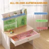 Kinderschrijftafel Kinder Schrijftafel Met Lade Boekenkast Opslagruimte Voor Kinderen 3 8 Jaar, 80 X 50 X 100 Cm Wit