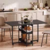 Klappbarer Esstisch Im Industriedesign, Für Bis Zu 4 Personen, Offene Regale, Flexibel, Metall, Spanplatte, Schwarz