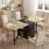 Klaptafel Eettafel Bijzettafel Eiken Metalen Frame Keuken Woonkamer Donkerhoutkleur+Zwart