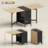 Klaptafel Eettafel Bijzettafel Eiken Metalen Frame Keuken Woonkamer Donkerhoutkleur+Zwart