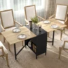 Klaptafel Eettafel Bijzettafel Eiken Metalen Frame Keuken Woonkamer Donkerhoutkleur+Zwart