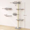 Klimmuur Voor Katten, 3 delig Kattenklimmuur Set, Katten Wandelementen Met Krabpaal, Platformen Hangmat