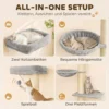Klimmuur Voor Katten, 3 delig Kattenklimmuur Set, Katten Wandelementen Met Krabpaal, Platformen Hangmat
