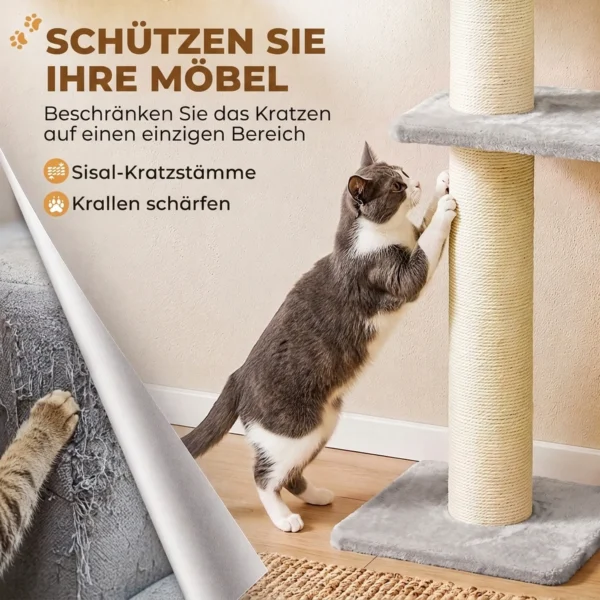 Klimmuur Voor Katten, 3 delig Kattenklimmuur Set, Katten Wandelementen Met Krabpaal, Platformen Hangmat