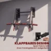 Klimmzugstange Klappbar Klimmzüge Mit Rutschfesten Griffen, Wandmontage Max. 120 Kg, 98 X 65 X 31 Cm Schwarz