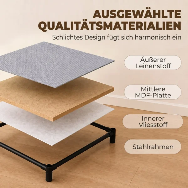 Kommode Mit Stahlrahmen Und 4 Schubladen, 42 X 32 X 80 Cm, Grau/Schwarz