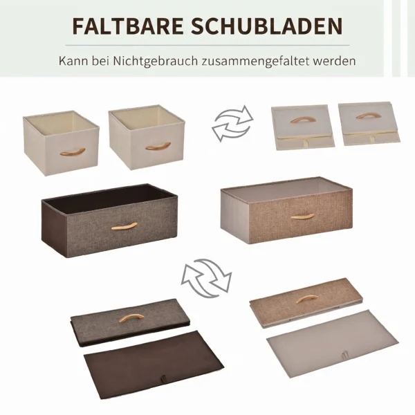 Kommode Schrank Mit 4 Schubladen Aus Leinen Aufbewahrungsschrank Mit Metallrahmen Für Schlafzimmer, Wohnzimmer