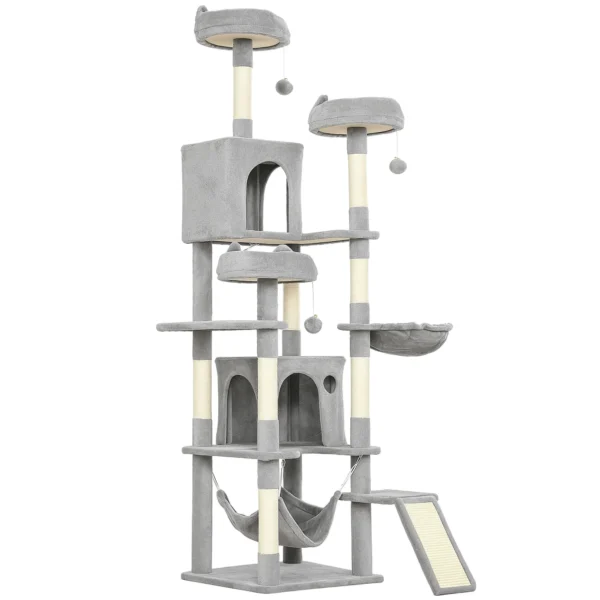 Krabpaal 192 Cm Kattentoren Met Hol, Sisalstammen, Groot Platform, Hangmatten Helling Voor 2 3 Katten Onder 5 Kg
