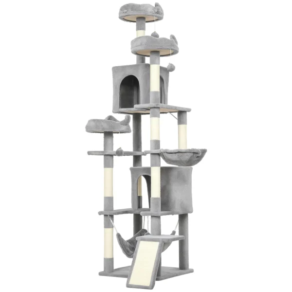 Krabpaal 192 Cm Kattentoren Met Hol, Sisalstammen, Groot Platform, Hangmatten Helling Voor 2 3 Katten Onder 5 Kg