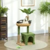 Krabpaal 98 Cm Hoog Met Grot, Kattenbed In Bladvorm, Jute Stammen, 2 Speelballen Voor Katten Onder De 5 Kg