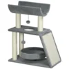 Krabpaal Kattenboom, Incl. Speelgoed En Kattenbed, 60 Cm X 30 Cm X 76 Cm, Lichtgrijs