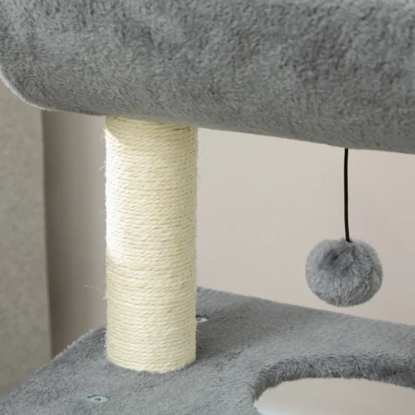 Krabpaal Kattenboom, Incl. Speelgoed En Kattenbed, 60 Cm X 30 Cm X 76 Cm, Lichtgrijs