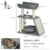 Krabpaal Kattenboom, Incl. Speelgoed En Kattenbed, 60 Cm X 30 Cm X 76 Cm, Lichtgrijs