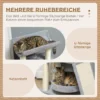 Krabpaal Kattenboom, Incl. Speelgoed En Kattenbed, 60 Cm X 30 Cm X 76 Cm, Lichtgrijs