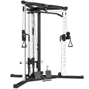 Kraftstation Fitnessstation Met Latzug, Klimmzugstange Curl /Ruderstange Handvatten, 15 Keer Verstelbaar