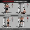 Kraftstation Fitnessstation Met Latzug, Klimmzugstange Curl /Ruderstange Handvatten, 15 Keer Verstelbaar