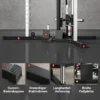 Kraftstation Fitnessstation Met Latzug, Klimmzugstange Curl /Ruderstange Handvatten, 15 Keer Verstelbaar