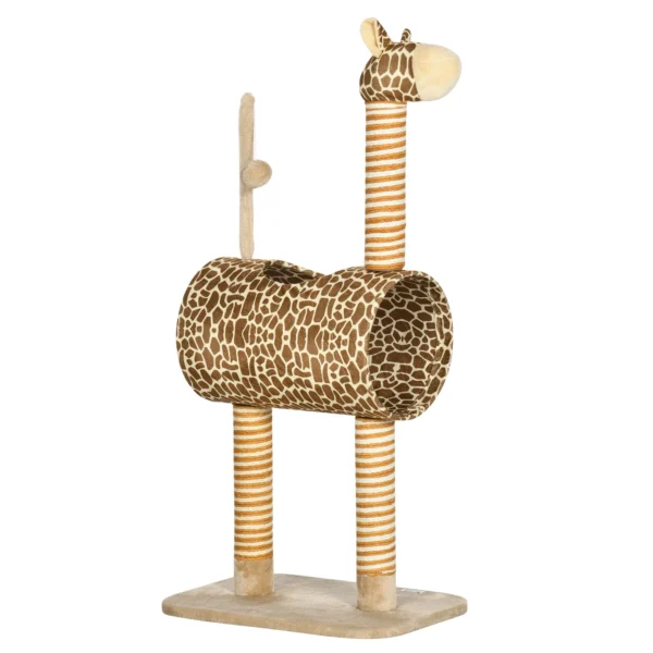 Kratzbaum 101 Cm Katzenturm Im Giraffendesign, Mit Höhle, Spielball, Jutestämme Für Mittelgroße Katzen Bis 5 Kg