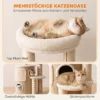 Kratzbaum Mit 2 stöckiger Kratztonne Katzenbaum Mit Sisal Kratzpfosten, Plattform Sisalbrett Spielball, Für Katzen 5kg