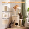 Kratzbaum Mit 2 stöckiger Kratztonne Katzenbaum Mit Sisal Kratzpfosten, Plattform Sisalbrett Spielball, Für Katzen 5kg