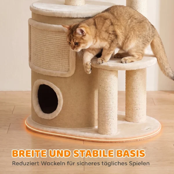 Kratzbaum Mit 2 stöckiger Kratztonne Katzenbaum Mit Sisal Kratzpfosten, Plattform Sisalbrett Spielball, Für Katzen 5kg