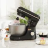 Küchenmaschine Knetmaschine Mit 4,5L Edelstahlschüssel 1300W Teigmaschine Mit 6+P Geschwindigkeit Beige