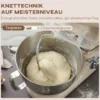 Küchenmaschine Knetmaschine Mit 4,5L Edelstahlschüssel 1300W Teigmaschine Mit 6+P Geschwindigkeit Beige