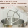 Küchenmaschine Knetmaschine Mit 4,5L Edelstahlschüssel 1300W Teigmaschine Mit 6+P Geschwindigkeit Beige