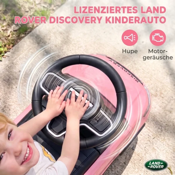LAND ROVER DISCOVERY Rutschauto, Rutschfahrzeug Mit Hupe, Motorgeräuschen Stauraum Unter Dem Sitz 18 36 Monaten Rosa