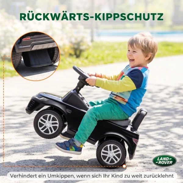 LAND ROVER DISCOVERY Rutschauto, Rutschfahrzeug Mit Hupe, Motorgeräuschen Stauraum Unter Dem Sitz 18 36 Monaten Schwarz