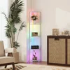 LED Staande Lamp 5 traps Dimbaar Staande Lamp Met Plank, RGB Kleurverandering, Afstandsbediening