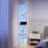 LED Staande Lamp 5 traps Dimbaar Staande Lamp Met Plank, RGB Kleurverandering, Afstandsbediening
