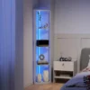 LED Staande Lamp 5 traps Dimbaar Staande Lamp Met Plank, RGB Kleurverandering, Afstandsbediening