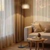LED Stehlampe Mit Doppelschirm, Dimmbare Stehleuchte Mit 3 Farbtemperaturen Für Wohnzimmer, Schlafzimmer, Büro, Schwarz