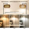 LED Stehlampe Mit Doppelschirm, Dimmbare Stehleuchte Mit 3 Farbtemperaturen Für Wohnzimmer, Schlafzimmer, Büro, Schwarz