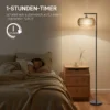 LED Stehlampe Mit Doppelschirm, Dimmbare Stehleuchte Mit 3 Farbtemperaturen Für Wohnzimmer, Schlafzimmer, Büro, Schwarz