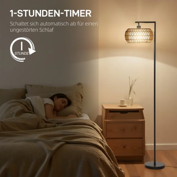 LED Stehlampe Mit Doppelschirm, Dimmbare Stehleuchte Mit 3 Farbtemperaturen Für Wohnzimmer, Schlafzimmer, Büro, Schwarz