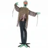 Levensgrote Geanimeerde Halloween Zombie, 170 Cm, Met Geluids En Aanraakactivatie, Griezelige Decoratie