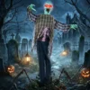 Levensgrote Geanimeerde Halloween Zombie, 170 Cm, Met Geluids En Aanraakactivatie, Griezelige Decoratie