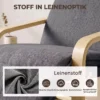 Loungestoel Voor Woonkamer Met Voetensteun, Modern Schommelstoel Met Schommelfunctie In Donkergrijze Linnenlook