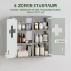 Medizinschrank, Abschließbarer Medikamentenschrank Mit 2 Schlüsseln, Glastür Und 6 Regalen, 48 X 46 X 12 Cm, Silber