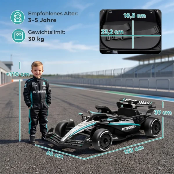 Mercedes AMG PETRONAS F1 12 V Elektro Go Kart Für Kinder Gokart Mit Lithium Akku 2 Motoren Sanftanlauf