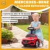 Mercedes Benz C Class Rutschauto Mit Hupe, Motorgeräuschen, Stauraum, Für Kinder 18 36 Monate, Rot