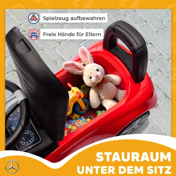 Mercedes Benz C Class Rutschauto Mit Hupe, Motorgeräuschen, Stauraum, Für Kinder 18 36 Monate, Rot