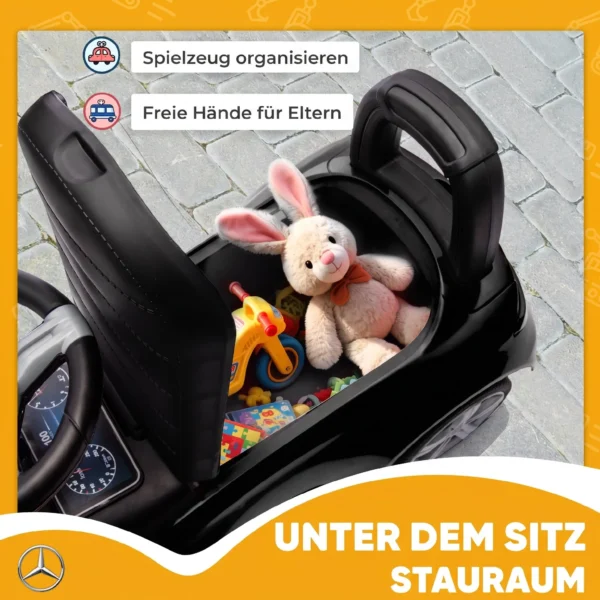 Mercedes Benz C Class Rutschauto Mit Hupe, Motorgeräuschen, Stauraum, Für Kinder 18 36 Monate, Schwarz