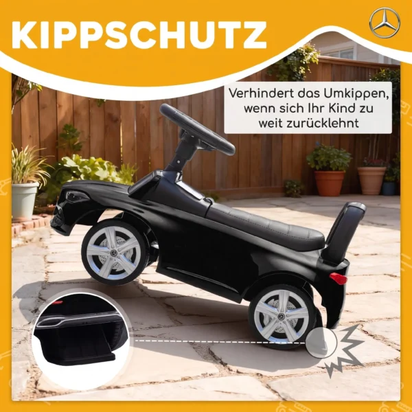 Mercedes Benz C Class Rutschauto Mit Hupe, Motorgeräuschen, Stauraum, Für Kinder 18 36 Monate, Schwarz