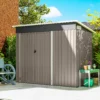 Metall Gerätehaus 2,68 M², Abschließbar Geräteschuppen Mit 3 Türen Lüftung Pultdach Handschuhen