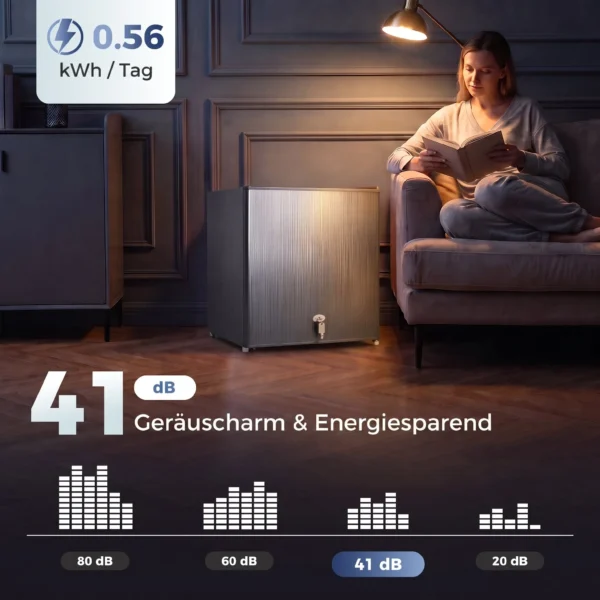 Mini Gefrierschrank 35 L Gefrierbox Elektrisch Freistehend 161 W Mini Gefriertruhe 47 X 44,2 X 48,8 Cm Grau